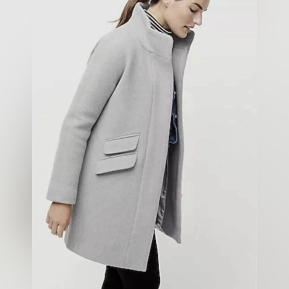 J. Crew Italian Stadium Wool Coat in Heather Dusk Grey